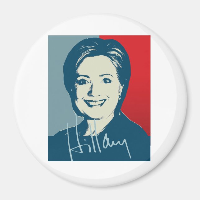 HILLARY CLINTON AUTOGRAFIERT SIGN.png Magnet (Vorne)