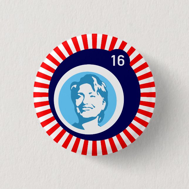 hillary clinton blaueBlase roteStrahlen Button (Vorderseite)