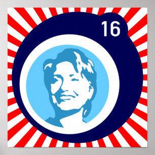 hillary clinton blaueBlase roteStrahlen Poster
