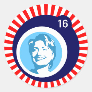 Hillary clinton blueBubble redRays Runder Aufkleber