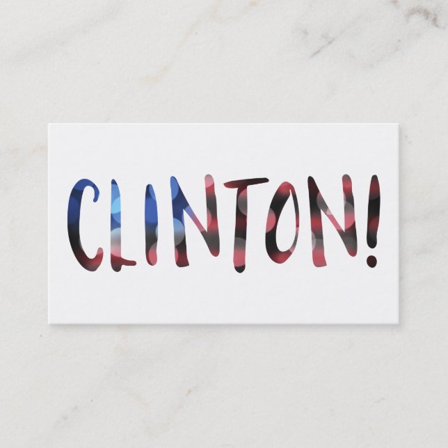 Hillary Clinton bokeh Visitenkarte (Vorderseite)