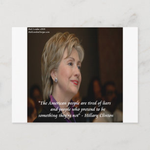 Hillary Clinton Die Amerikaner sind müde Zitat Postkarte