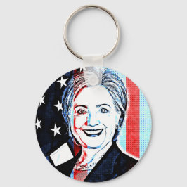 Hillary Clinton Digital Pop Art Key Chain Schlüsselanhänger