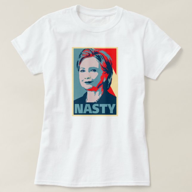 Hillary Clinton eine eklige Frau? Abstimmung eklig T-Shirt (Design vorne)