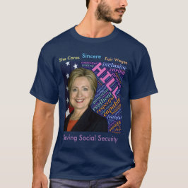 Hillary Clinton, Flag & Gekümmert Words Basic T - T-Shirt