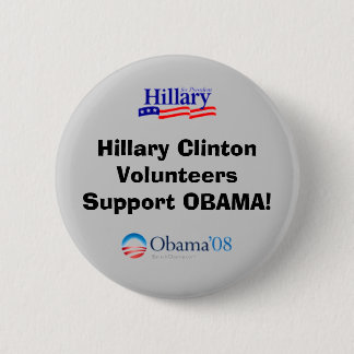 Hillary Clinton-Freiwillig-Unterstützung Obama Button