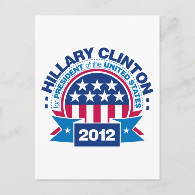 Hillary Clinton für Präsident 2012 Postkarte (Vorderseite)