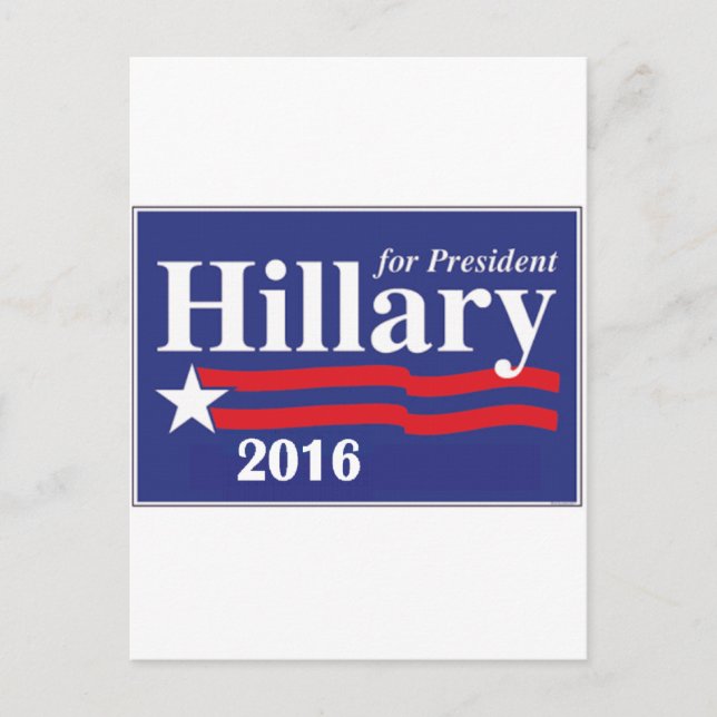 Hillary Clinton für Präsident 2016 Postkarte (Vorderseite)