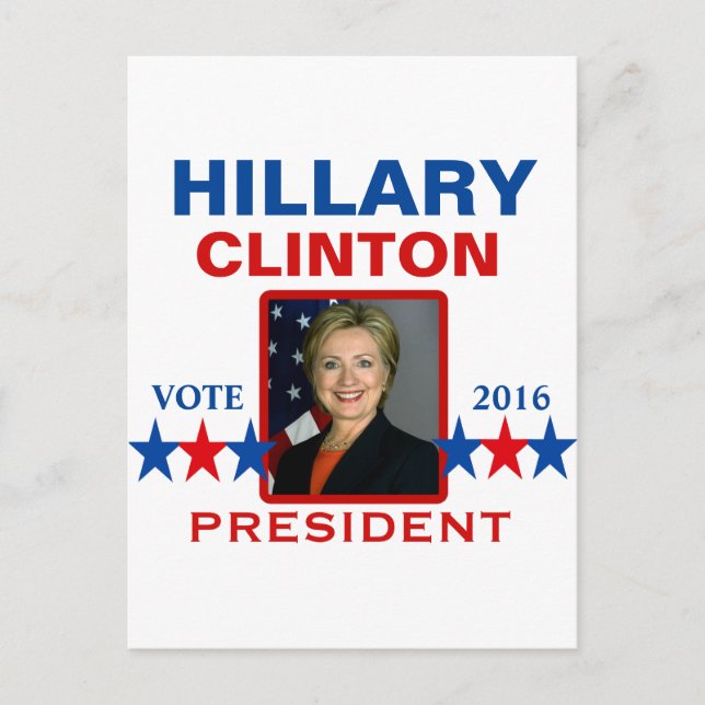 Hillary Clinton für Präsident 2016 Postkarte (Vorderseite)