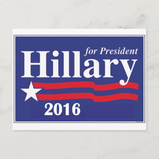 Hillary Clinton für Präsident 2016 Postkarte (Vorderseite)