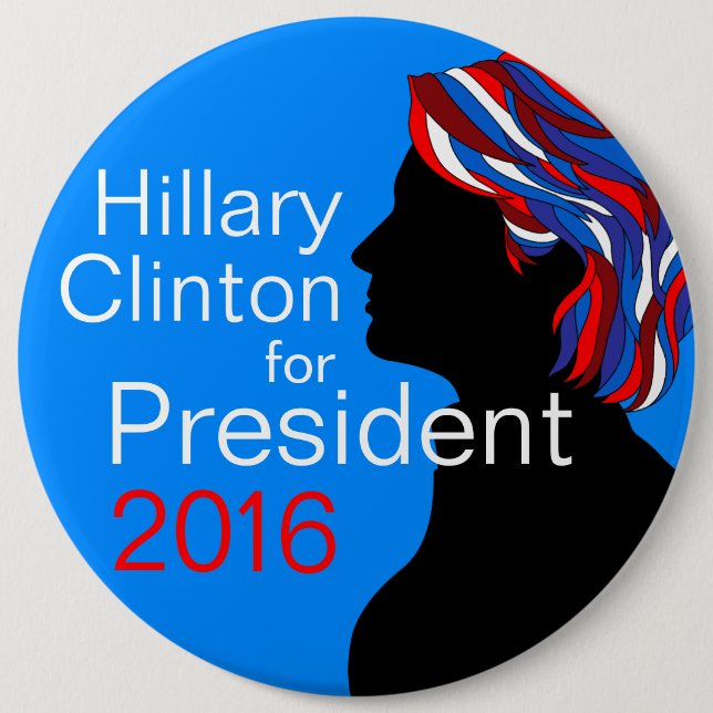 Hillary Clinton für Präsidenten 2016 großer Knopf Button (Vorderseite)