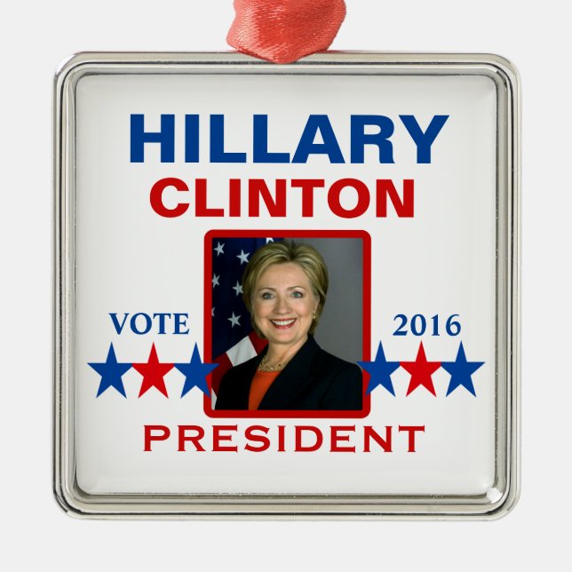 Hillary Clinton für Präsidenten 2016 Silbernes Ornament (Vorne)