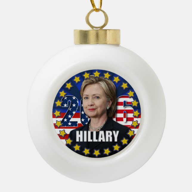 Hillary Clinton für Präsidenten 2016 Verzierung Keramik Kugel-Ornament (Vorderseite)