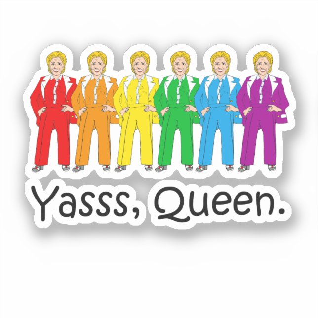 Hillary Clinton Gay Pride Sticker (Vorderseite)