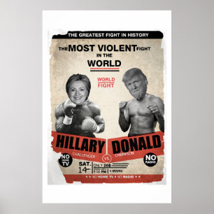 Hillary Clinton gegen Donald Trump 2016 Poster