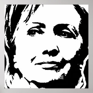HILLARY CLINTON INK ART POSTER