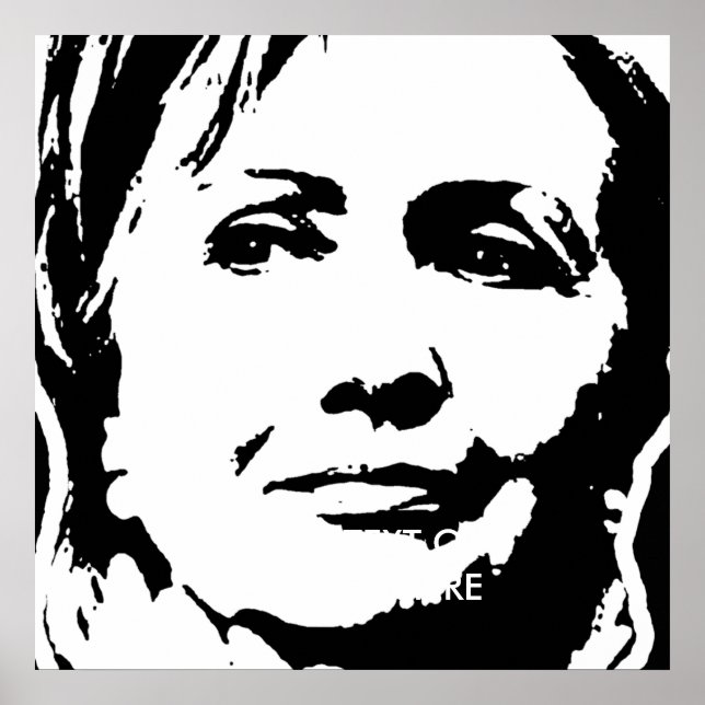 HILLARY CLINTON INK ART POSTER (Vorne)