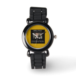 Hillary Clinton Lustiger Hairstyle-Zitat-Uhr Armbanduhr