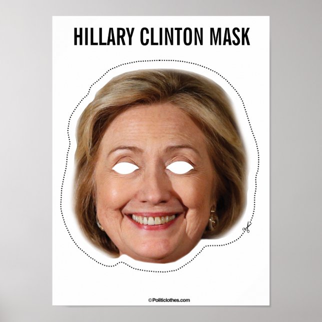 Hillary Clinton Mask Cutout Poster (Vorne)