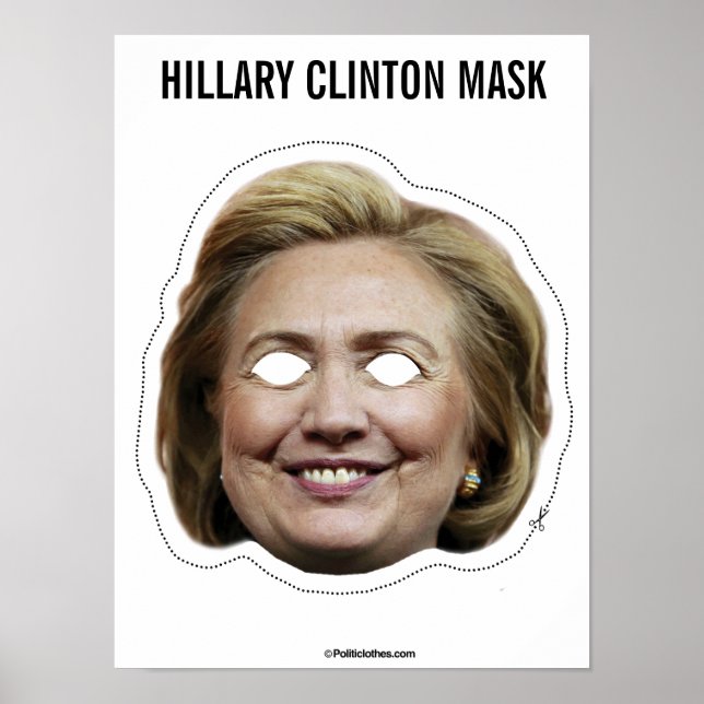 Hillary Clinton Mask Cutout Poster (Vorne)