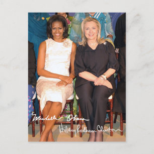 Hillary Clinton & Michele Obama Postkarte