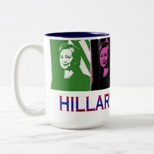 Hillary Clinton Pop Art 15 oz Zwei-Tone-Tasse Zweifarbige Tasse