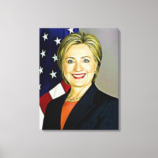 Hillary Clinton Portrait Leinwand für digitale Kun (Vorderseite)
