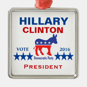 Hillary Clinton-Präsident 2016 Silbernes Ornament