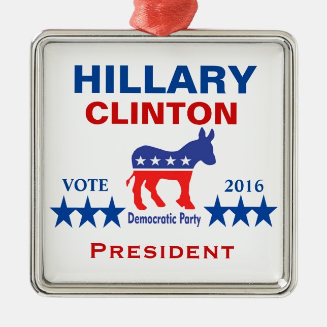 Hillary Clinton-Präsident 2016 Silbernes Ornament (Vorne)