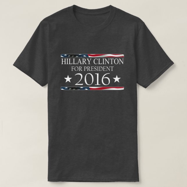 Hillary Clinton-Präsident amerikanische Flagge T-Shirt (Design vorne)