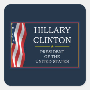 Hillary Clinton Präsident V3 Quadratischer Aufkleber