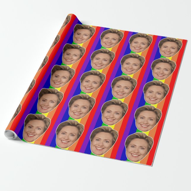 Hillary Clinton Rainbow Wrapping Paper Geschenkpapier (Ungerollt)