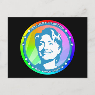 Hillary Clinton. Regenbogen. Postkarte