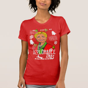 Hillary Clinton Rotes Hässliches Weihnachts-Shirt, T-Shirt