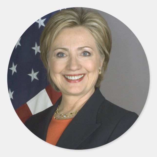 Hillary Clinton Runder Aufkleber (Vorderseite)