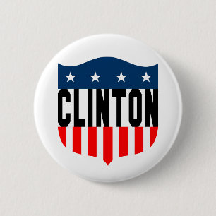 Hillary Clinton: Sterne u. Streifen: Button