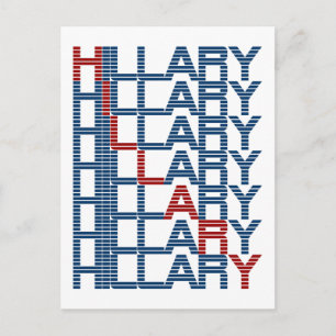 hillary clinton textstapel postkarte