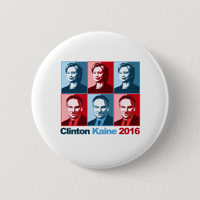 Hillary Clinton Tim Kaine 2016 Button (Vorderseite)