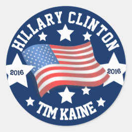 Hillary Clinton und Tim Kaine 2016 Runder Aufkleber