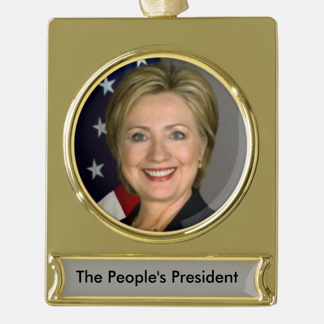 Hillary Clinton-Verzierung Banner-Ornament Gold (Vorderseite)