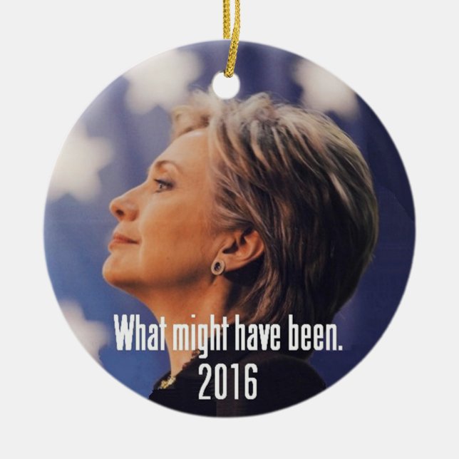 Hillary Clinton-Verzierung Keramik Ornament (Vorne)