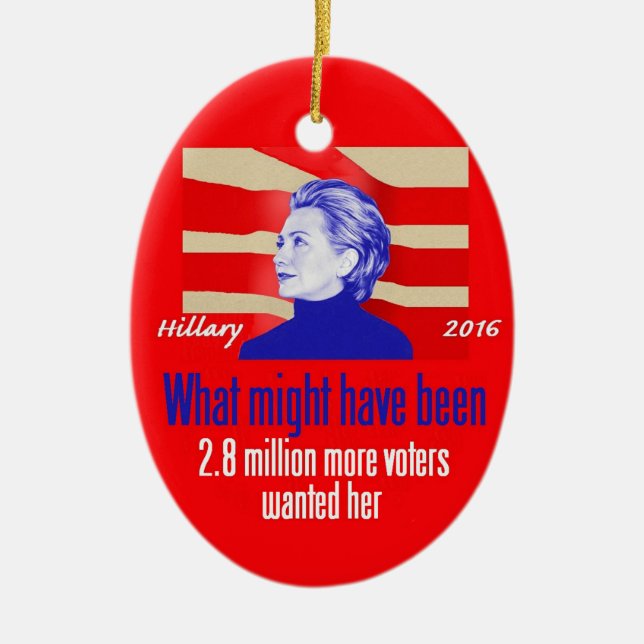 Hillary Clinton-Verzierung Keramik Ornament (Vorne)