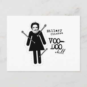 Hillary Clinton Voodoo Doll Postkarte
