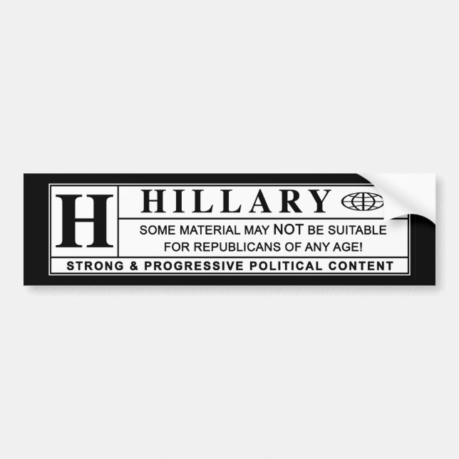 Hillary Clinton-Warnschild Autoaufkleber (Vorne)
