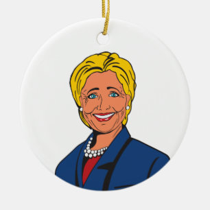 Hillary Clinton-Weihnachtsbaum-Verzierung Keramik Ornament