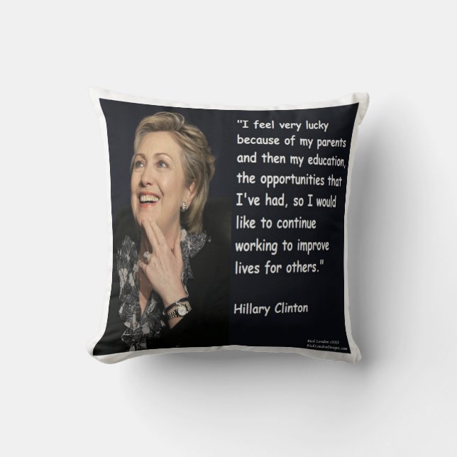 Hillary Clinton zitiert "Bildung & Eltern" Kissen (Vorderseite)