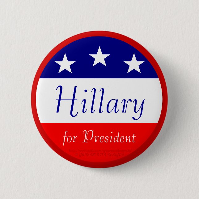 Hillary für den Präsidenten Button (Vorderseite)