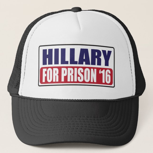 Hillary für Gefängnis 2016 Truckerkappe (Vorderseite)