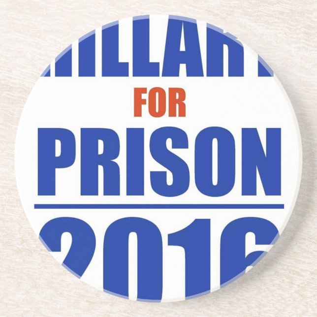Hillary für Gefängnis 2016 Untersetzer (Vorne)