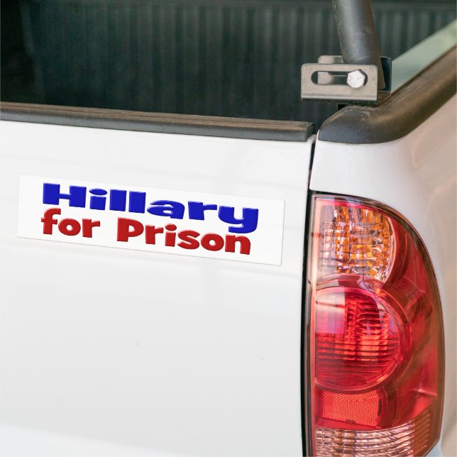 Hillary für Gefängnis rot & blau Autoaufkleber (Auf Lkw)